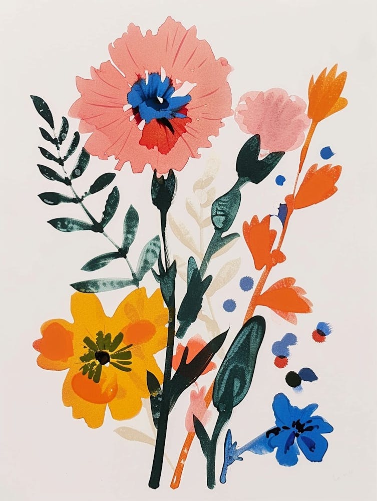 Fleurs Peintes Œillets 4