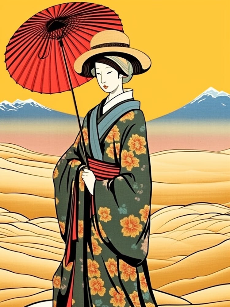 Tottori Sand Dunes, Japan Vintage Travel Art 1