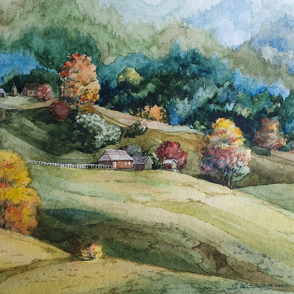 On A Mountain Slope Square