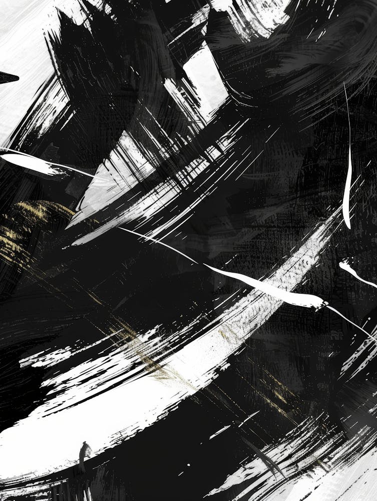 Abstract Black And White Painting 19