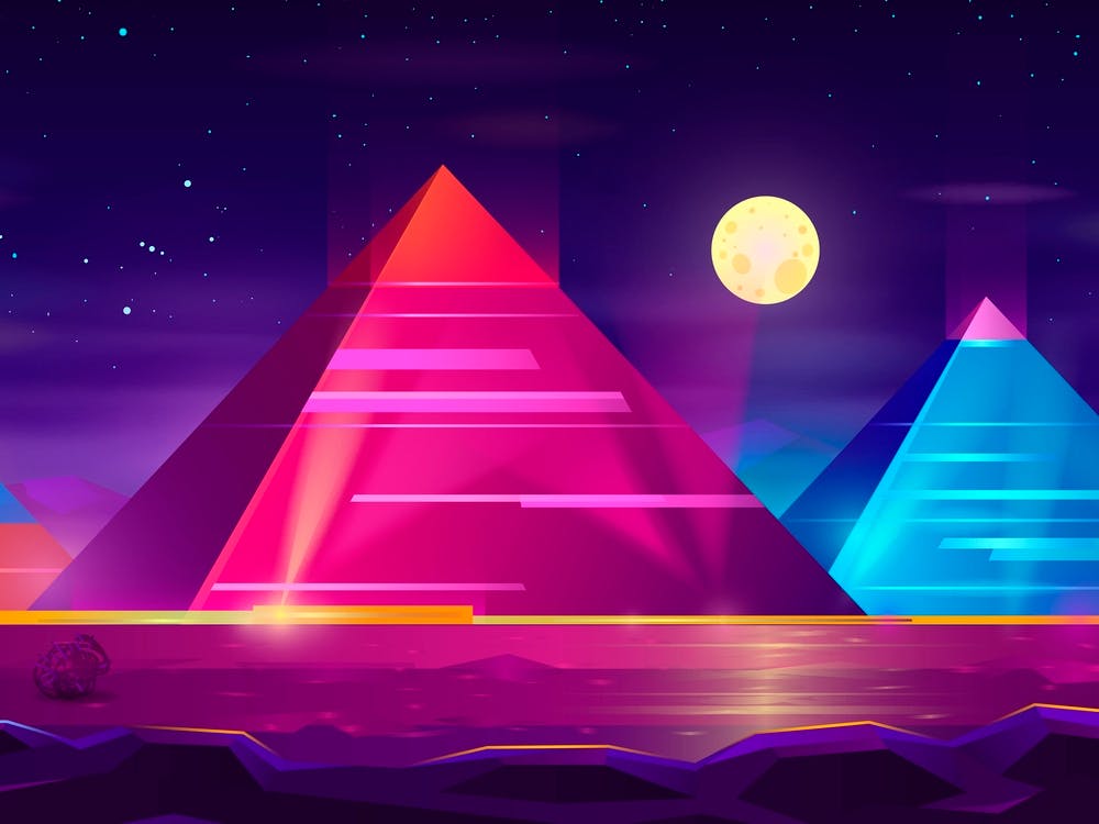 Synthwave Neon City - Ägypten & Pyramide
