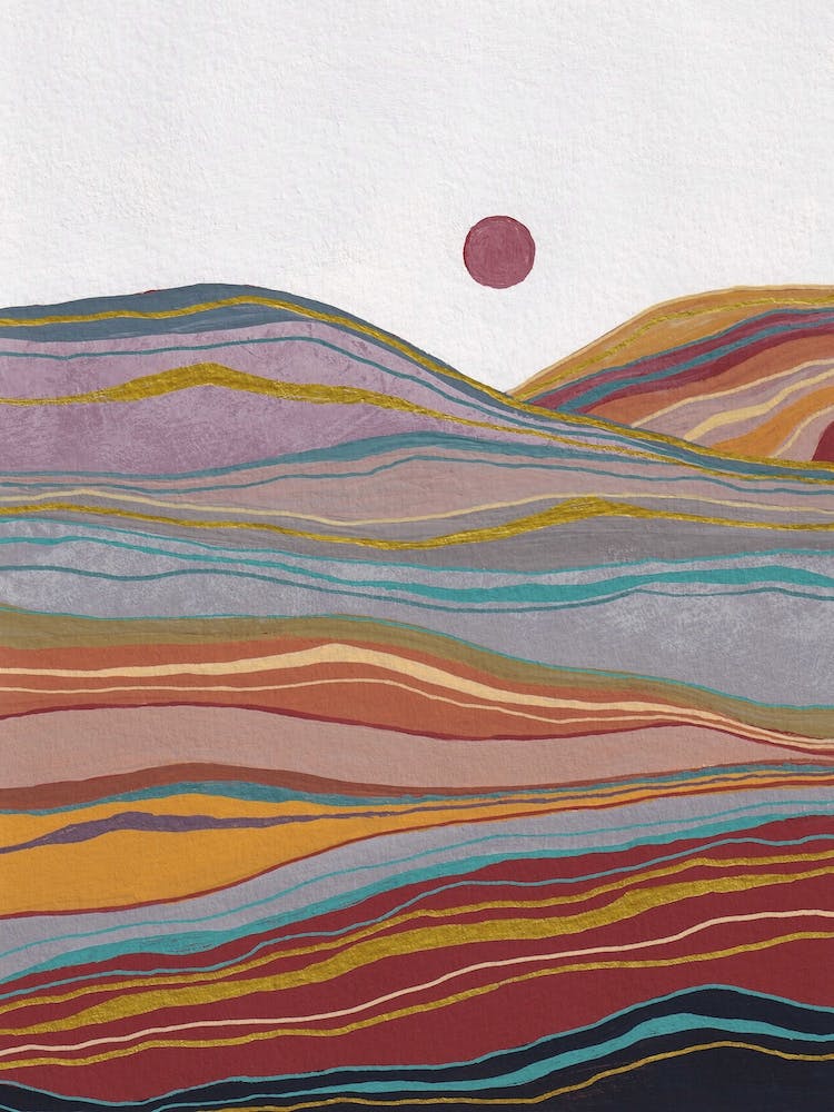 Retro Rainbow Landscape