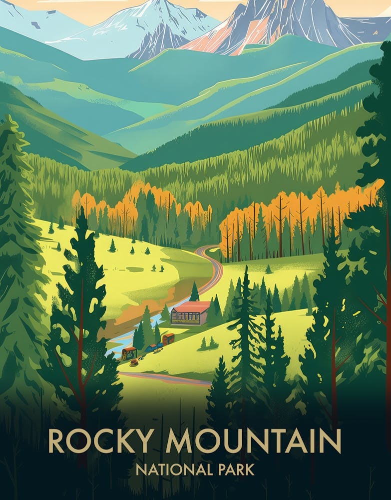 Rocky Mountain National Park Vintage Travel Poster 4