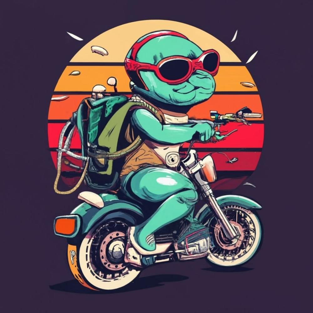 Turtle On A Motorcycle