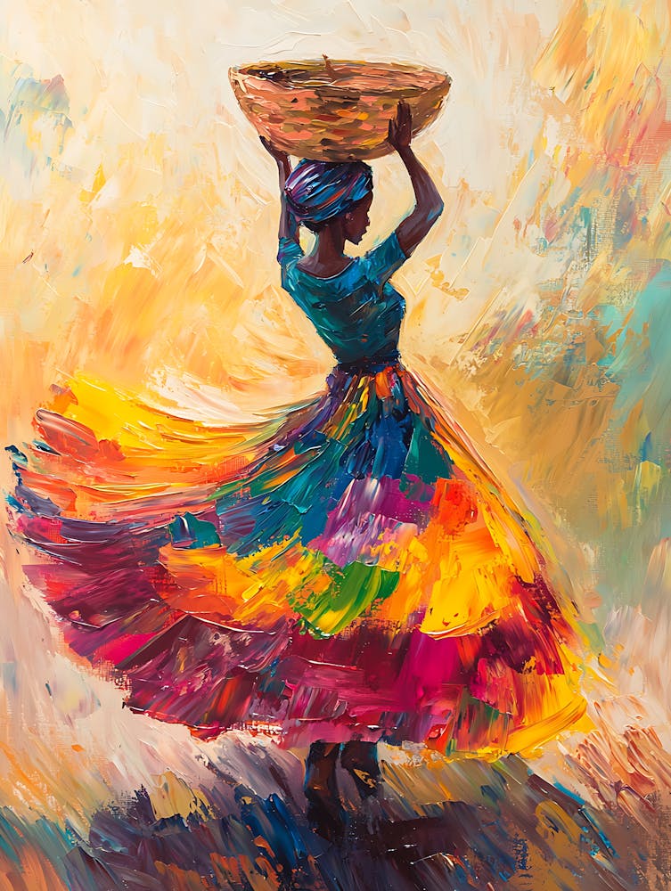 African Woman With Basket 1