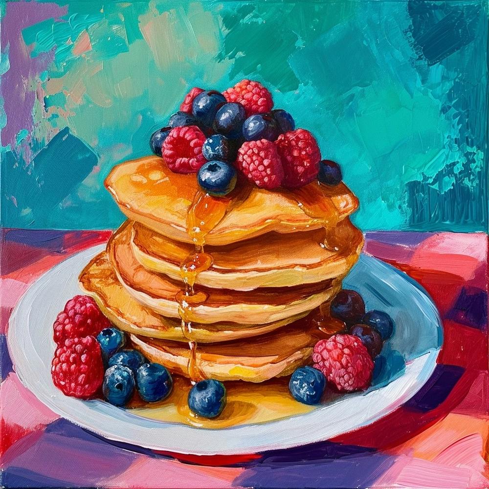 Pancakes With Berries Checkerboard 3