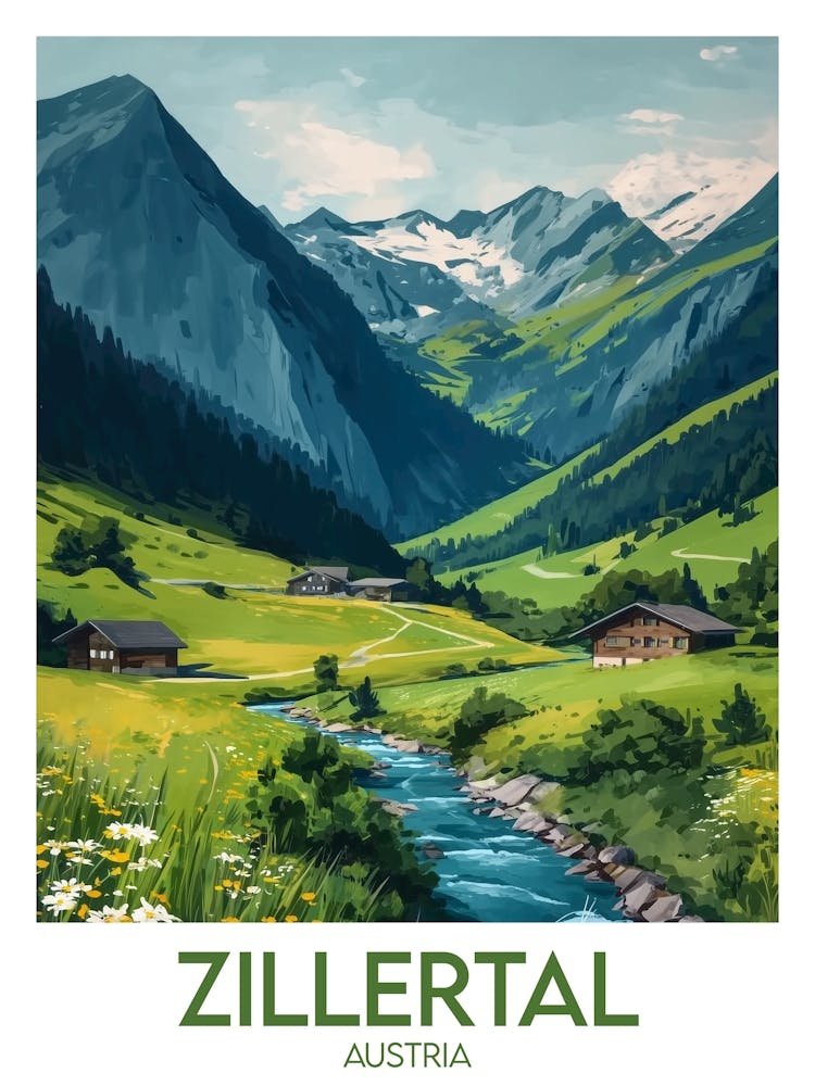 Affiche de voyage Zillertal
