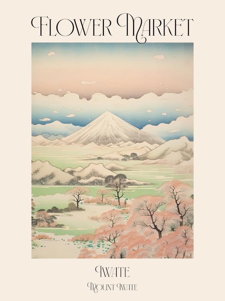 Flower Market Mount Iwate In Iwate, Japanese Landscape 4 Poster