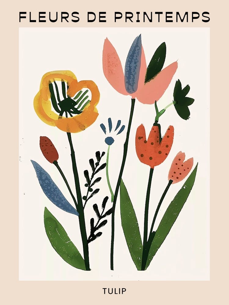Spring Floral French Poster  Tulip 2
