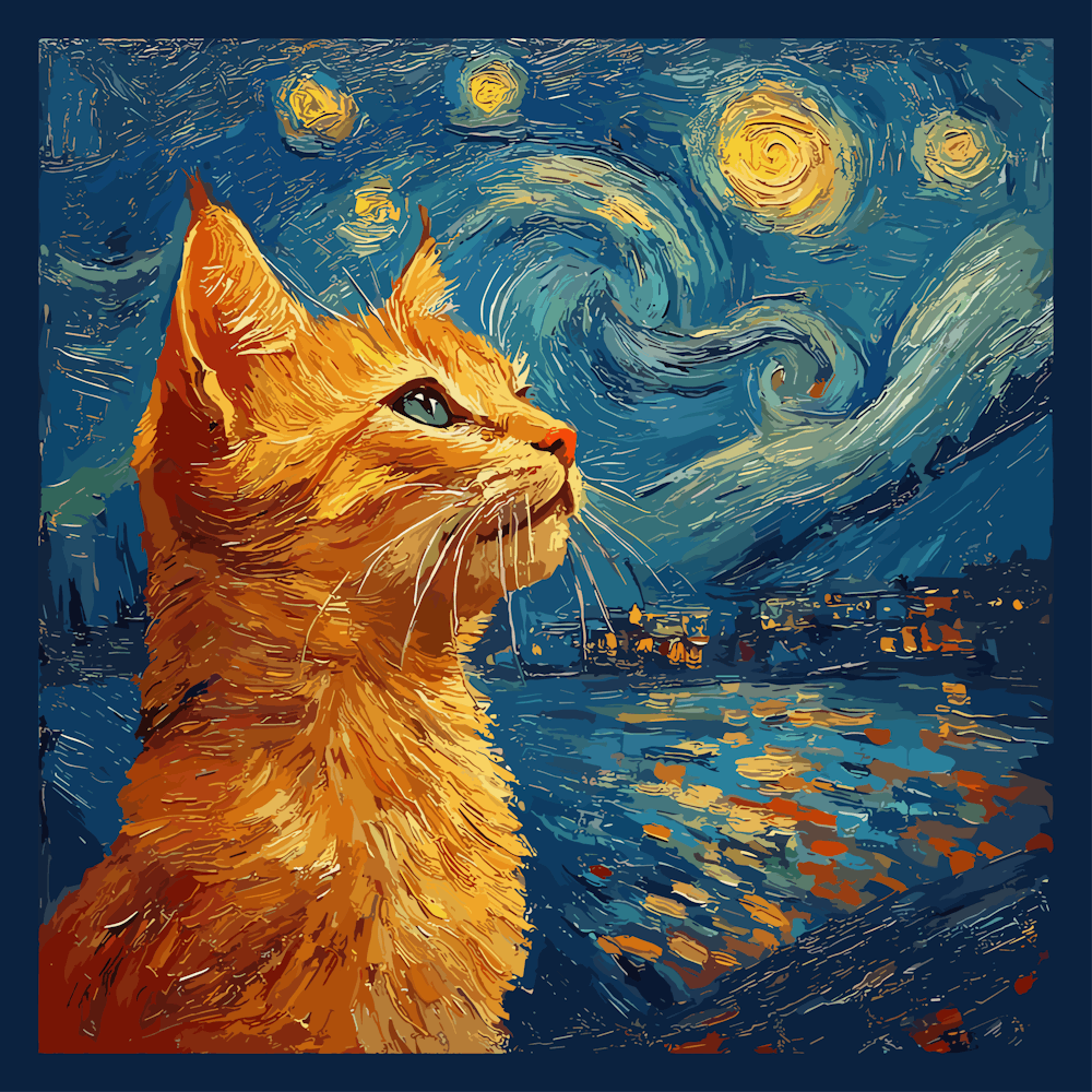 Starry Night Cat