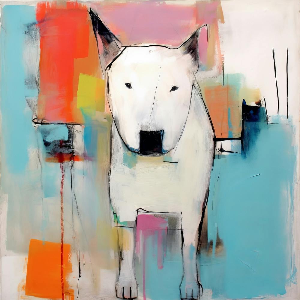 Portrait de Chien Abstrait Conceptuel à Blocs de Couleurs 15