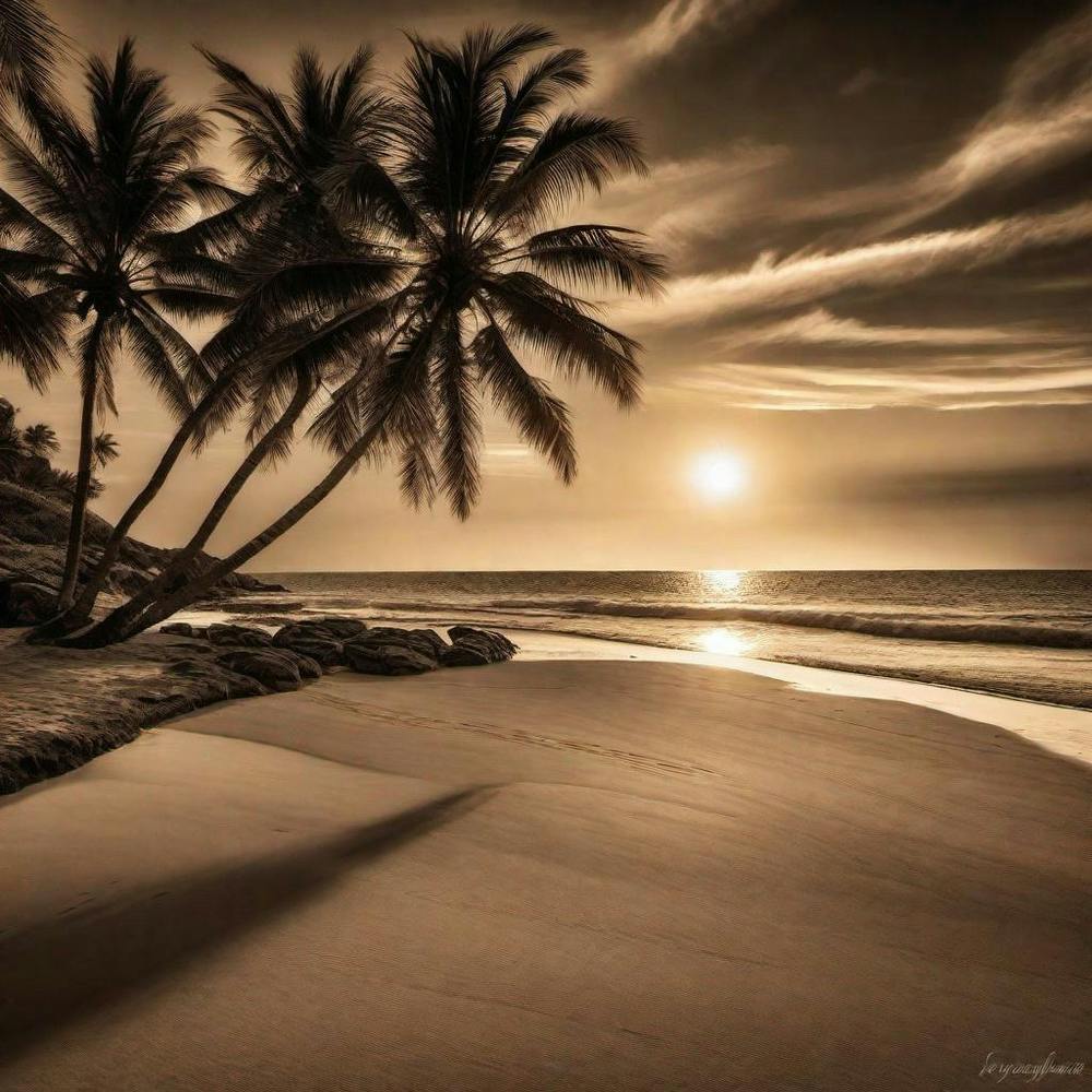Sunset On The Beach By Robert