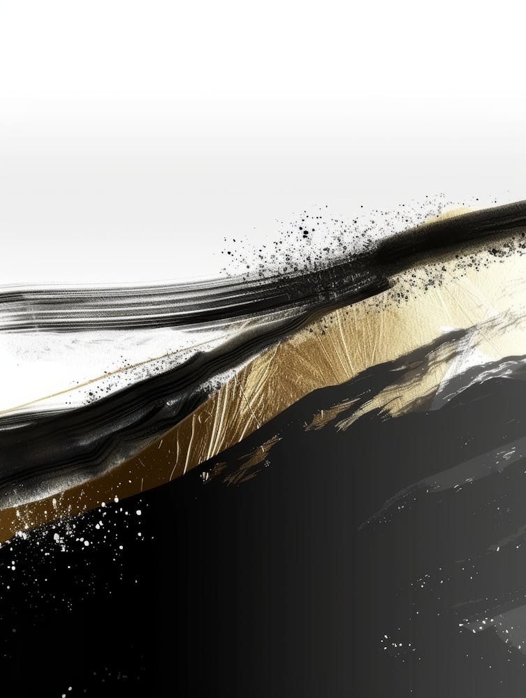 Abstract Black And Gold Painting 96