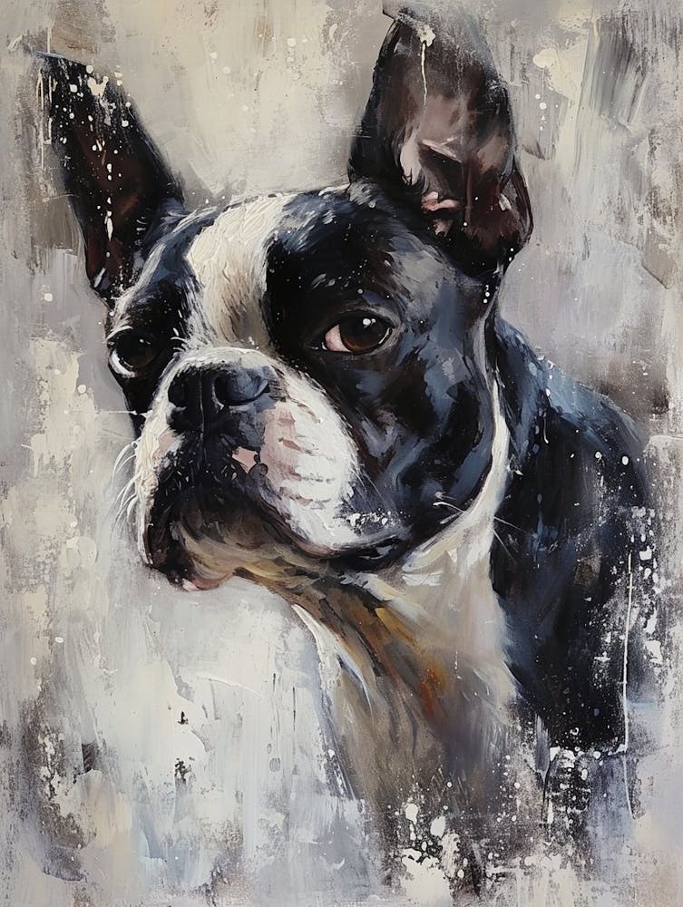 Boston Terrier Acrylic Painting 7