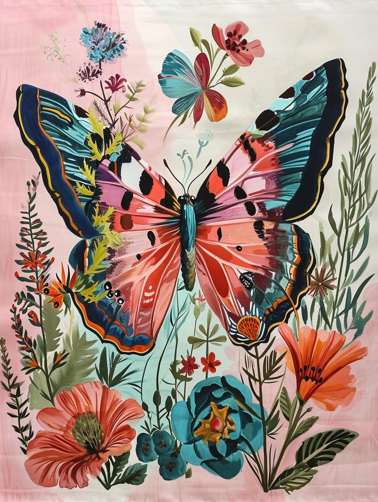 Floral Animal Painting Butterfly 1