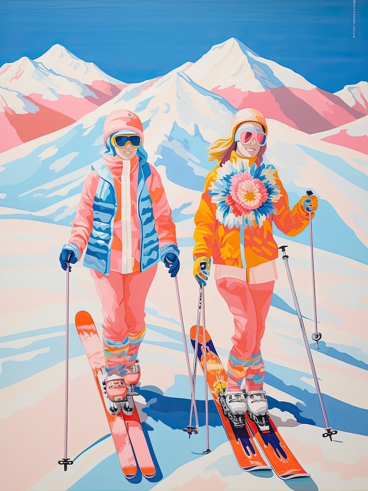 Heavenly Mountain   California Nevada Usa, Ski Resort Illustration 3
