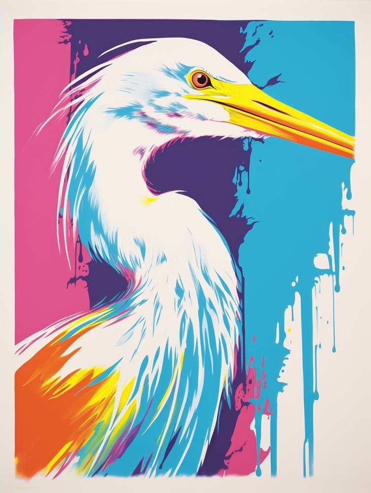 Andy Warhol Stil Vogel Reiher 3