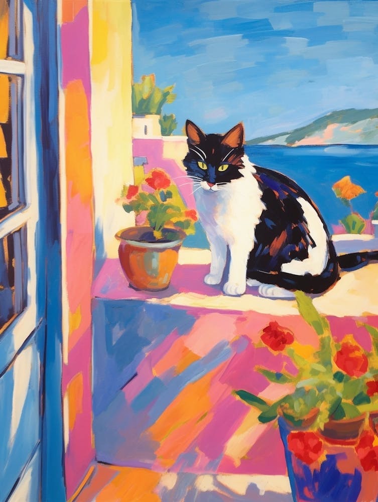 Painting Of A Cat In Kusadasi Turkey 2