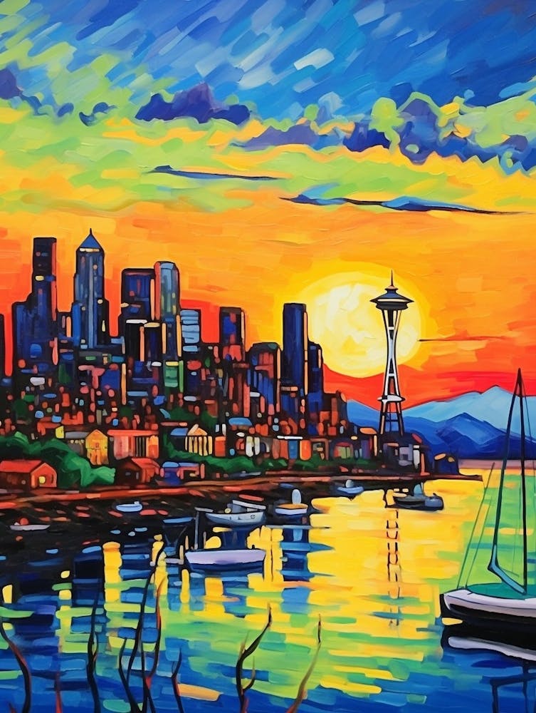 Seattle Washington Pointillism 3
