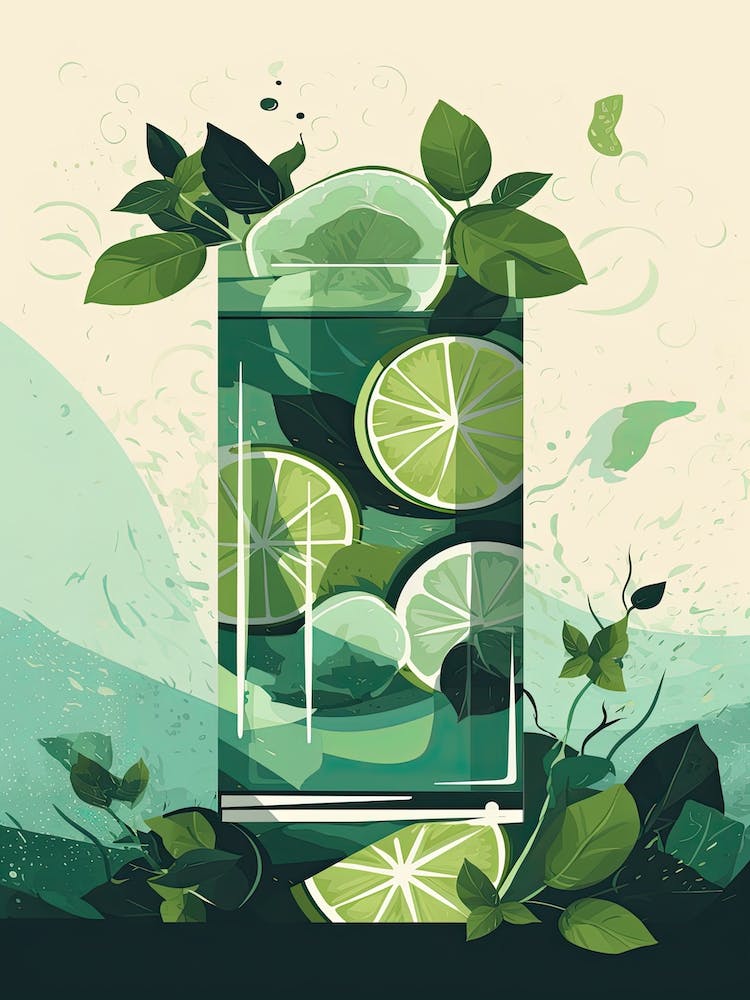 Mojito Cocktail Mid Century Modern 4