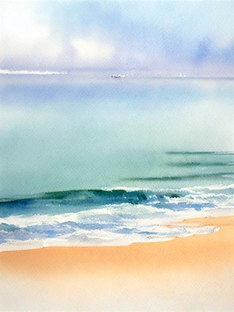Falesia Beach, Algarve, Portugal Watercolour
