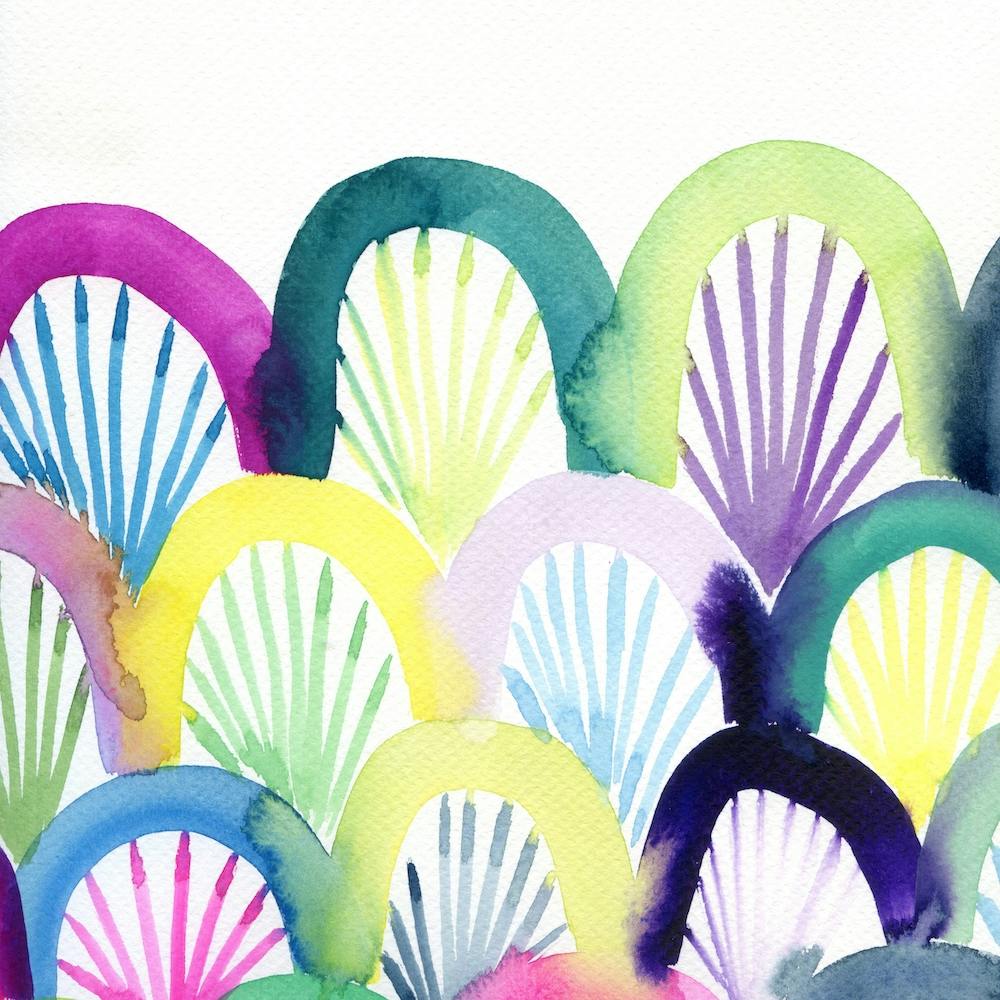 Watercolor Fan Painting