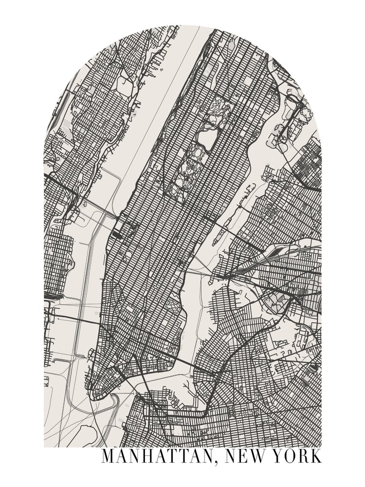 Manhattan New York Boho Minimal Arch Street Map 1