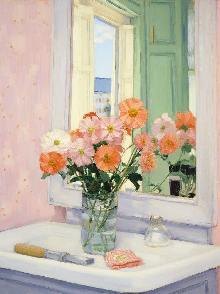 A Vase With Cosmos, Flower Bouquet 2