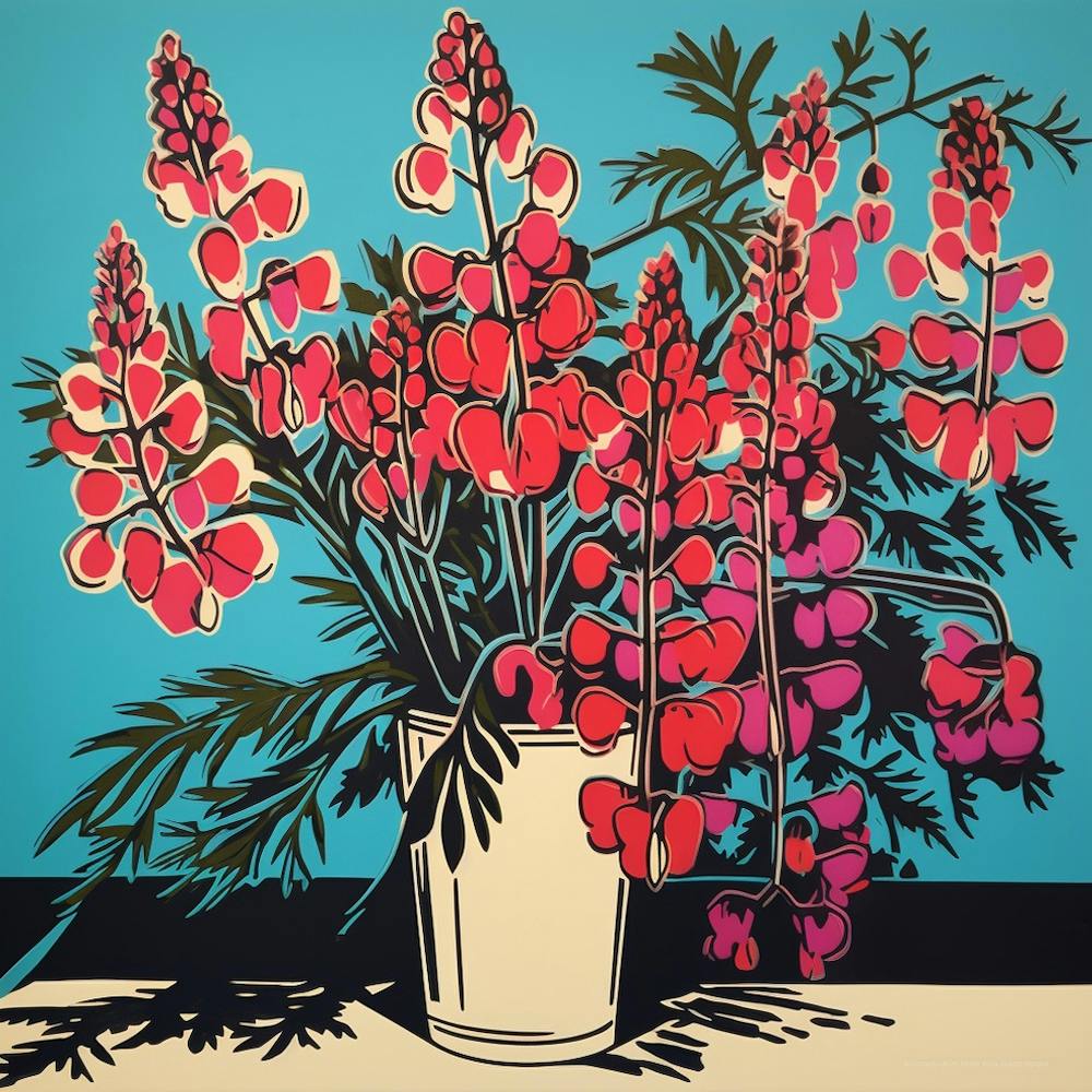 Bleeding Heart Dicentra 1 Pop Art Illustration Square