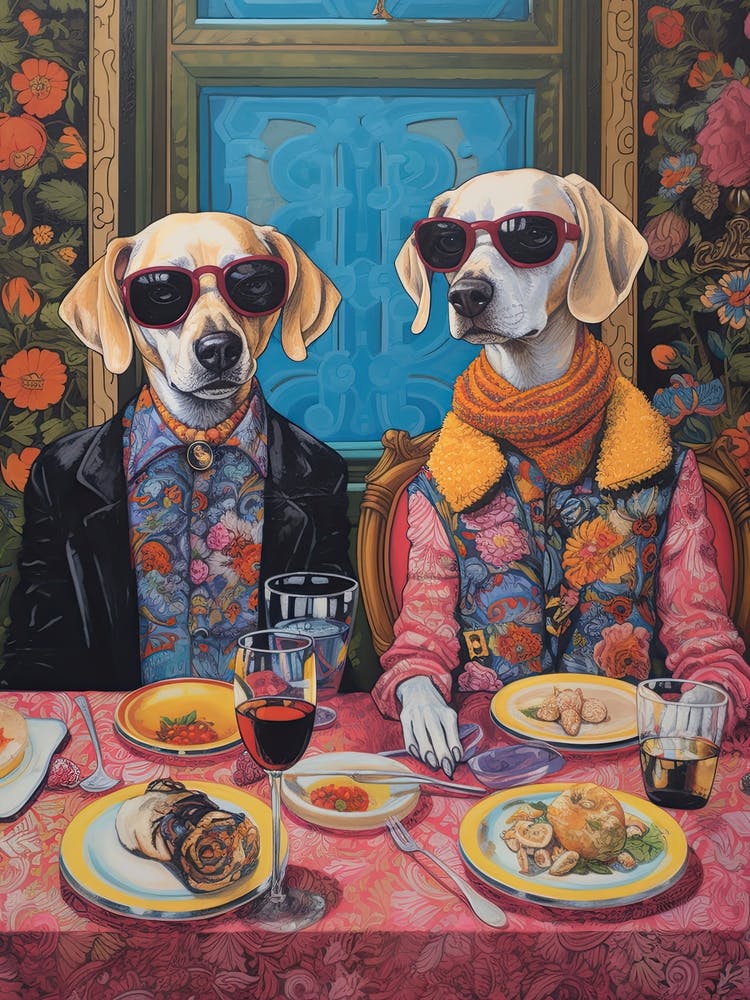 Staffordshire Dogs Illustration Kitsch 2