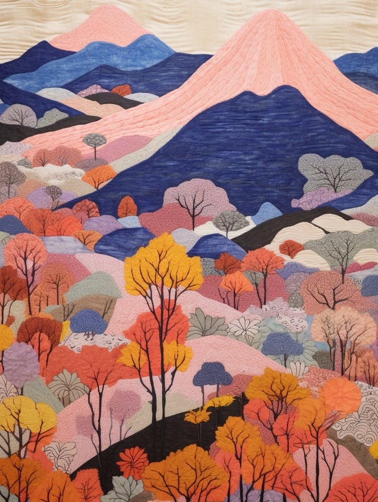 Mount Fuji Japan 4 Colourful Mountain Illustration