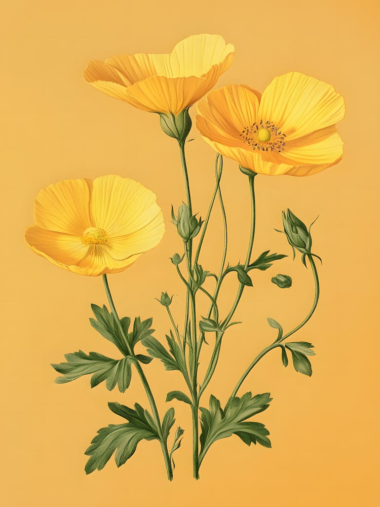 Wildflower Yellow Poppies