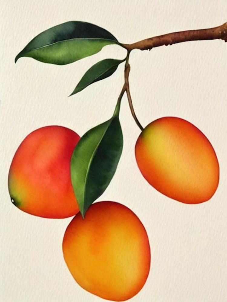 Mango 1 Watercolour Fruit Painting Fruit