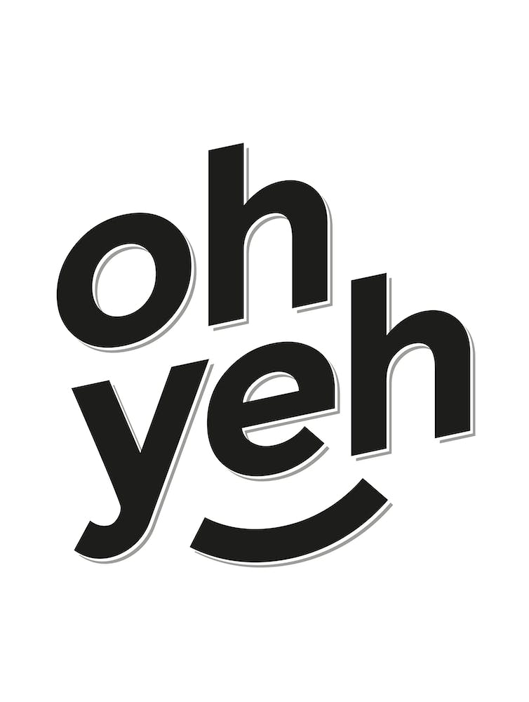 Oh Yeh typography in black