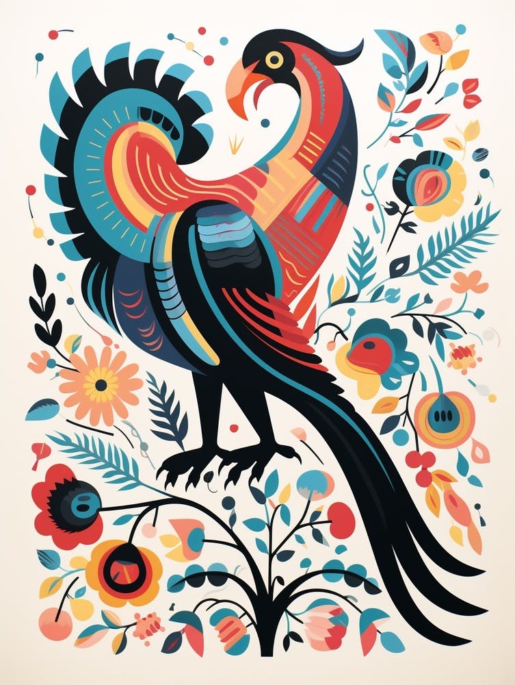 Illustration d'oiseau scandinave Condor de Californie 1