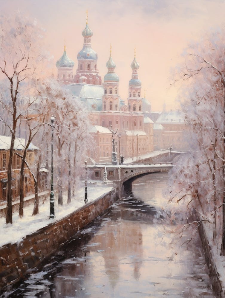 Dreamy Winter Painting St Petersburg Russia