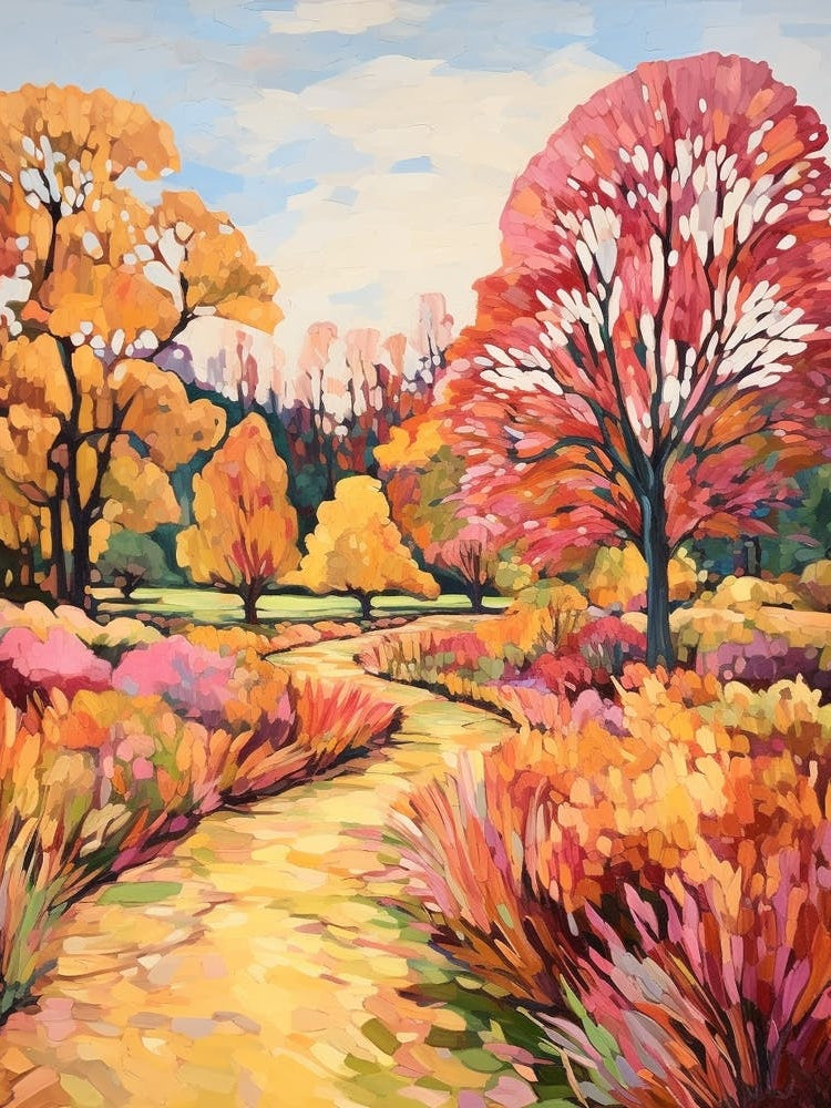 Autumn Gardens Painting Longwood Gardens Usa 3