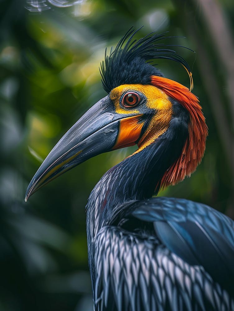 Gehörnter Vogel