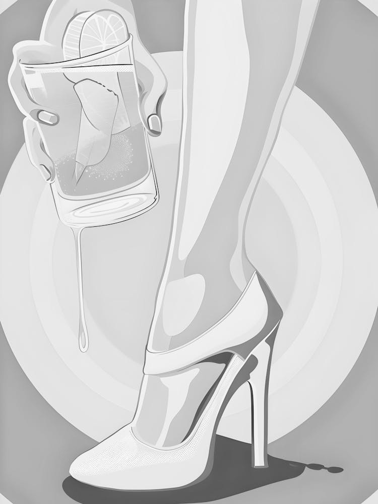 High Heels And A Glass