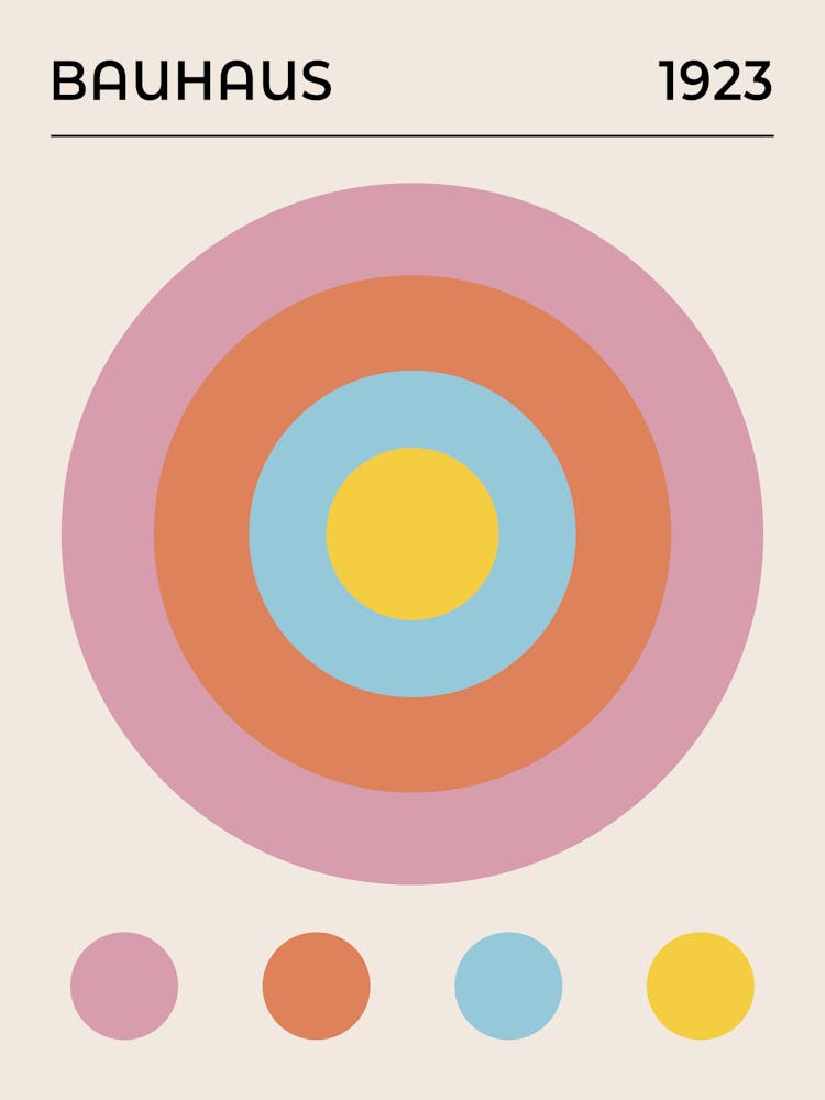 Bauhaus multi color Circles 1923 Exhibition