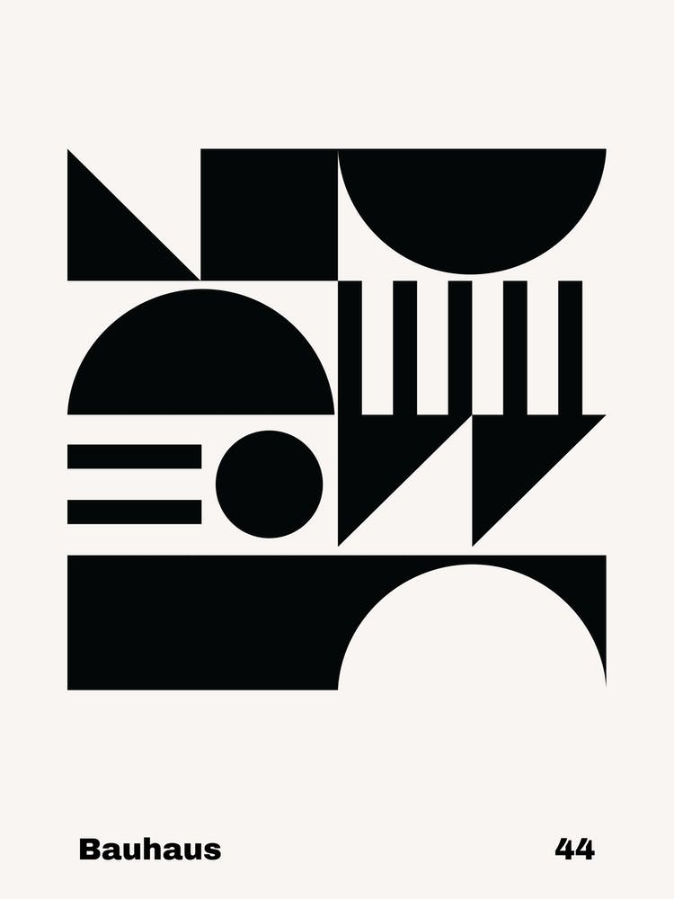 Geometric Bauhaus Poster B&W 44