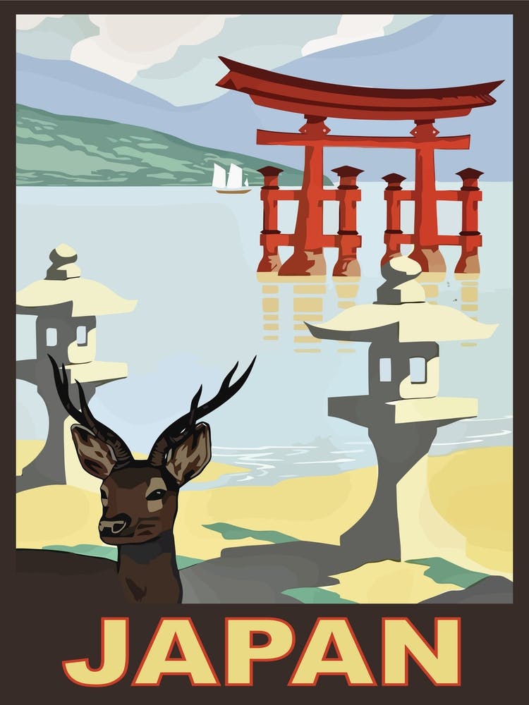 Traditional Japan, Travel Poster