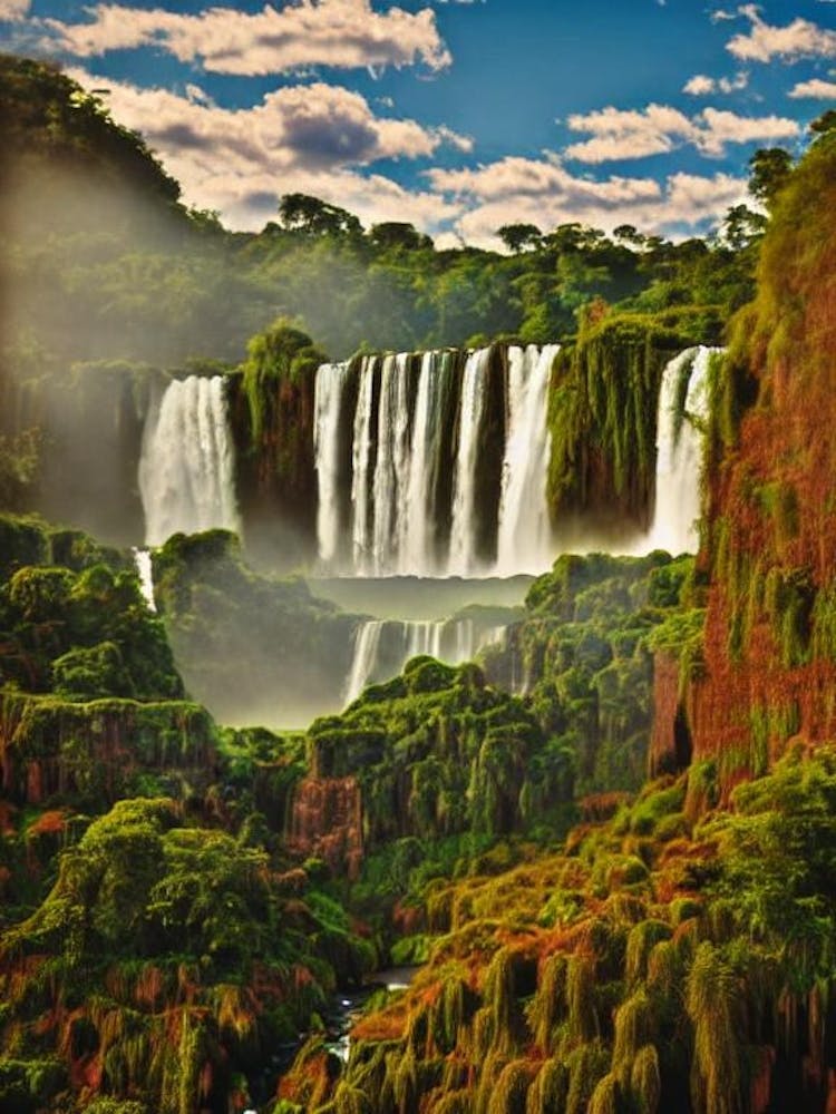Iguazú Falls National Park Brazil Vintage Poster