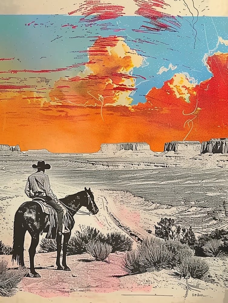Big Sky Country Cowboy Collage 8