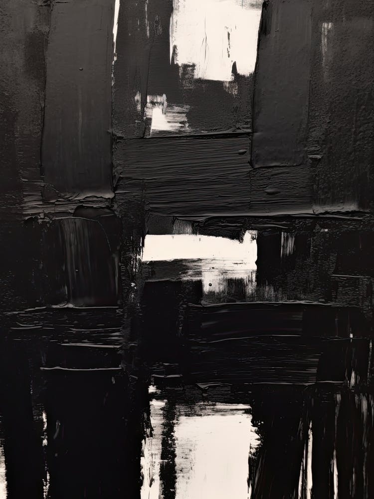 Black Brush Strokes Abstract 3