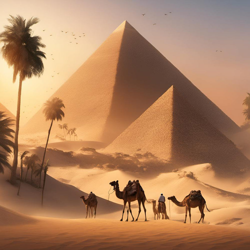 Camels In The Desert