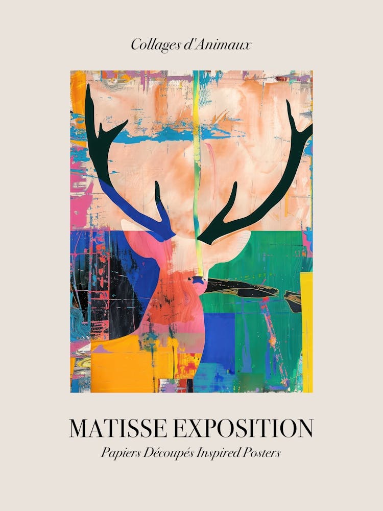 Deer 4 Matisse Inspired Exposition Animals Poster