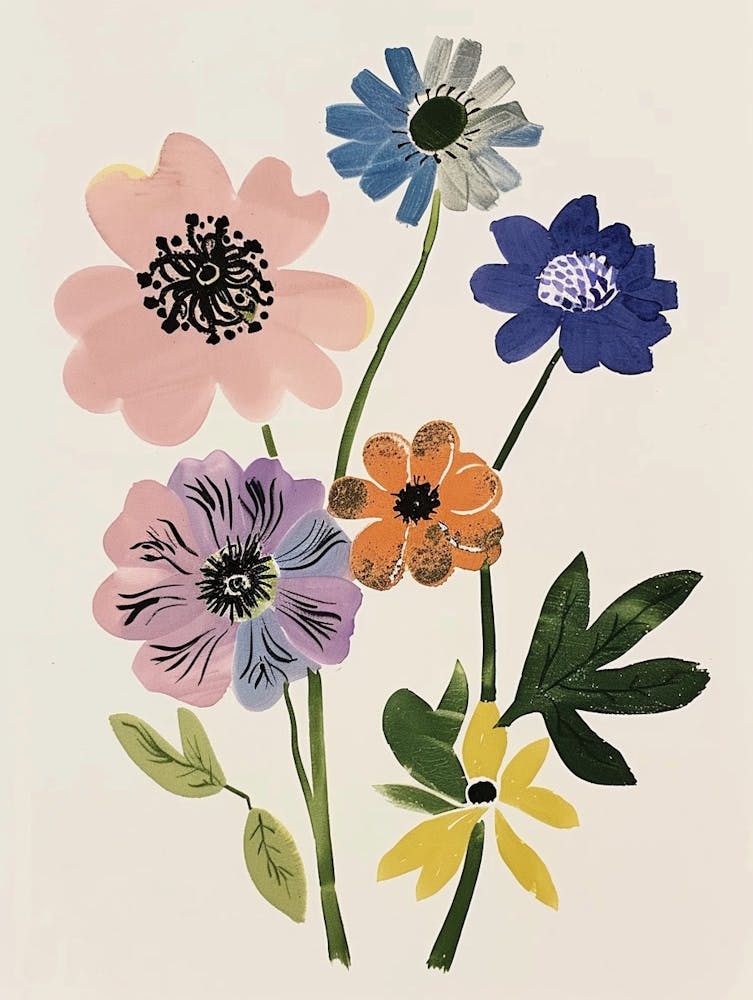 Painted Florals Scabiosa 2
