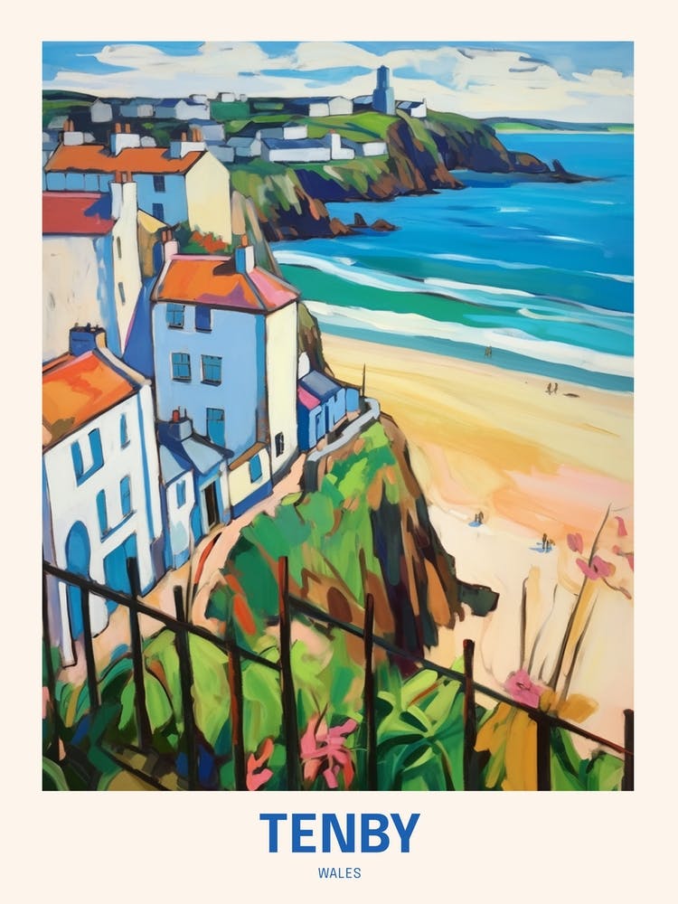 Tenby Wales Uk Travel Poster