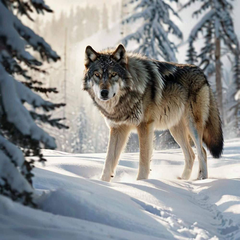 Wolf In The Snow 1